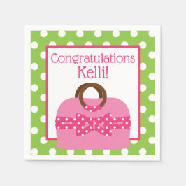 Polka Dot Purse Personlig Party Napkins Pappersservett
