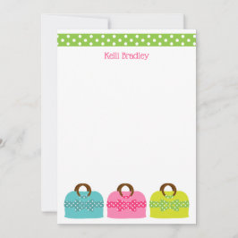 Polka Dot Purses Personlig Note-kort Tack Kort