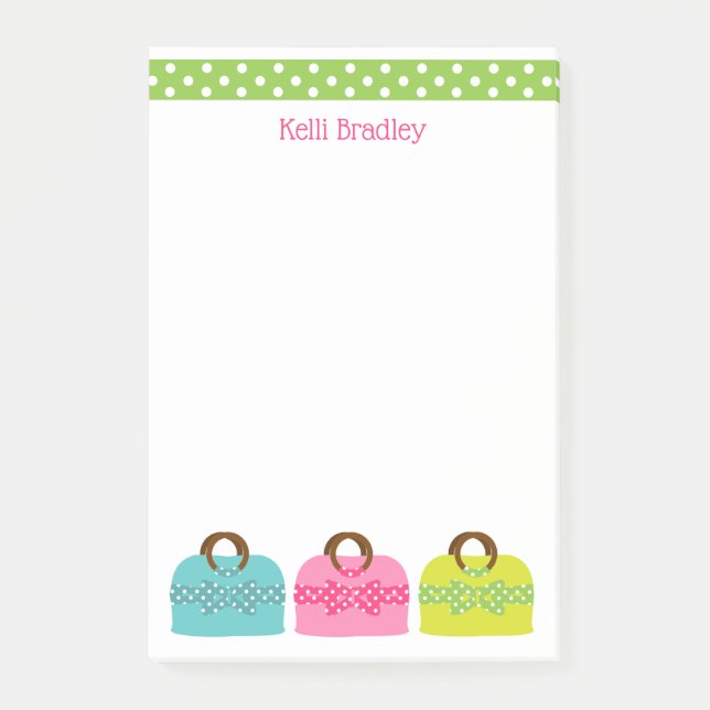 Polka Dot Purses Personlig Post-it-Anteckningsbloc Post-it Block (Framsida)