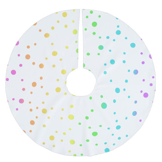 Polka Dot Rainbow Julgran Skirt Julgransmatta Borstad Polyester (Framsidan)