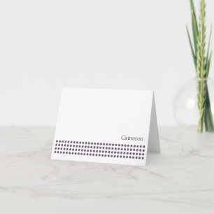 Polka Dot Rand Blank Note Card-eggplant Tack Kort