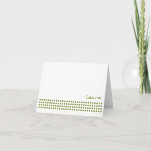 Polka Dot Rand Blank Note Card-pärar-grönt Tack Kort
