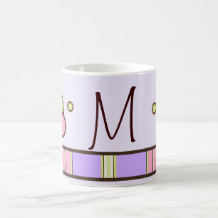 Polka Dot & Rand Lila Monogram Mugg