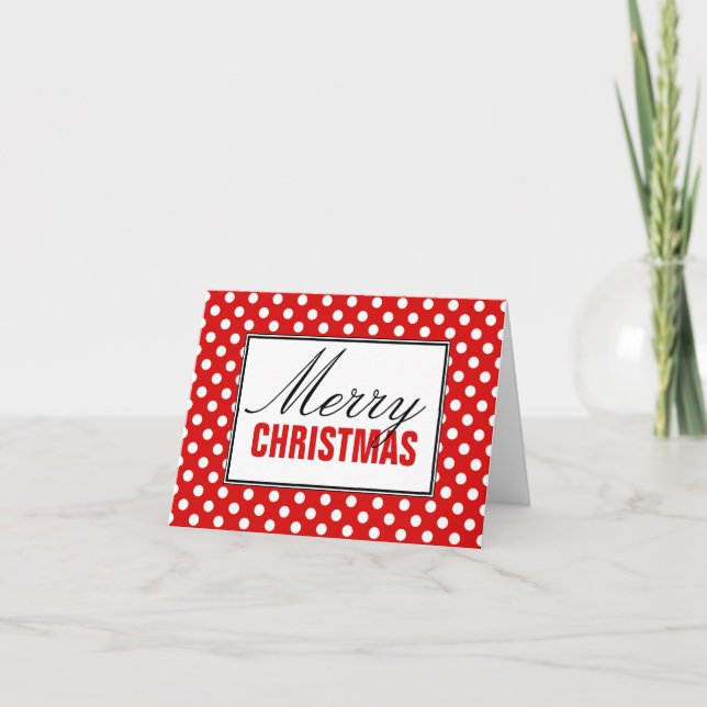 Polka Dot Red God jul Greeting Card Helgkort (Framsida)
