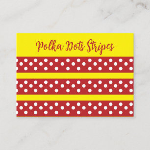 Polka Dot Red Gult Polka Dot Visitkort
