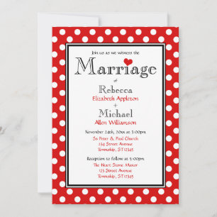 Polka Dot Red Wedding-inbjudningar Inbjudningar