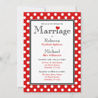 Polka Dot Red Wedding-inbjudningar Inbjudningar