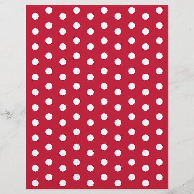 Polka Dot Red White Baby Scrapbook Papper (Framsida)