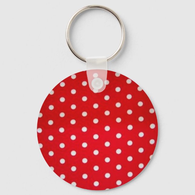 polka-dot-red-white nyckelring (Framsida)