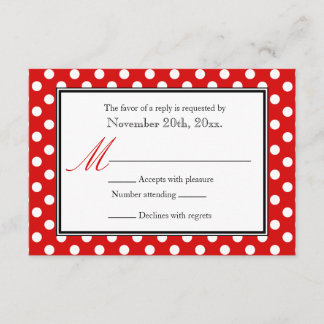 Polka Dot Red & White OSA Reply Cards Kort