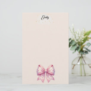 Polka Dot Ribbon Stationery Brevpapper