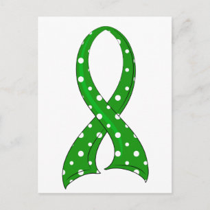 Polka Dot Ribbon Traumatic Brain Injury TBI Vykort