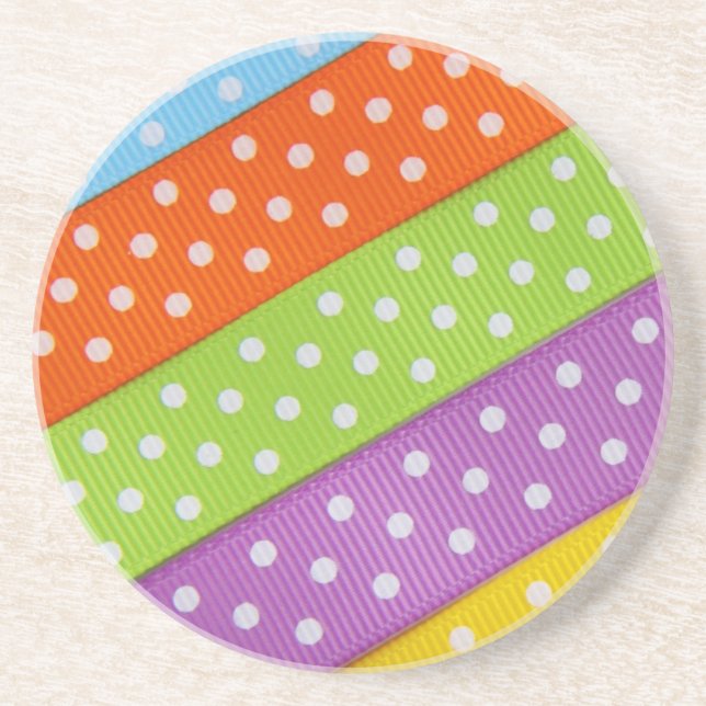 Polka Dot Ribbons Sandstone Coaster Underlägg Sandsten (Framsidan)