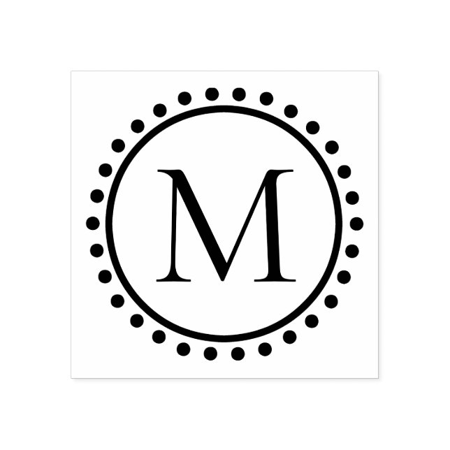 Polka Dot Ring Monogram Stämpel (Tryck)