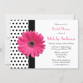 Polka Dot Rosa Daisy Inbjudningskort för möhippan