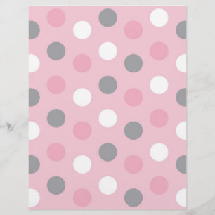 Polka Dot Rosa Grått Baby Scrapbook Papper