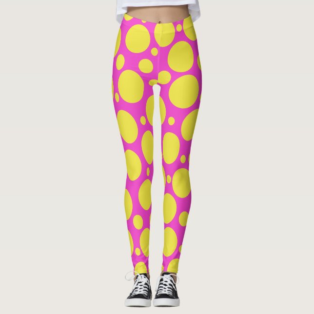 Polka Dot Rosa Lemonade Leggings (Framsida)