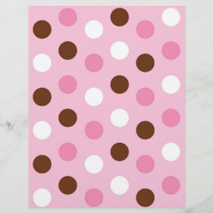 Polka Dot Rosa White Baby Scrapbook Papper