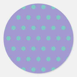 Polka Dot Round Stickers (Lavender & Aqua) Runt Klistermärke
