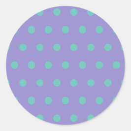 Polka Dot Round Stickers (Lavender & Aqua) Runt Klistermärke