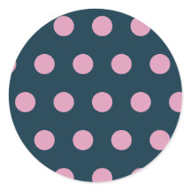 Polka Dot Round Stickers (Midnight Blue & Rosa)