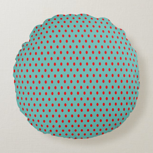 Polka Dot - Rund Kuddöverdrag Kudde (Framsidan)
