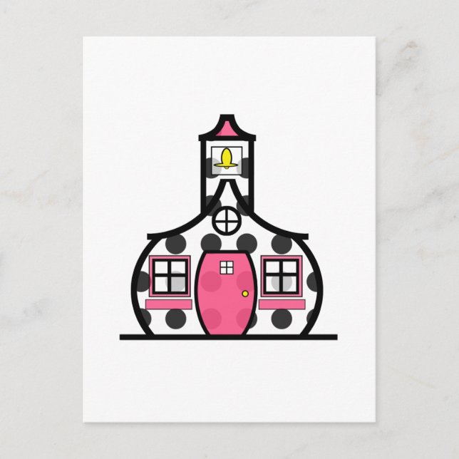 Polka Dot Schoolhouse Vykort (Framsida)