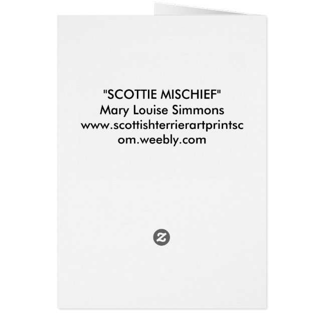 POLKA DOT SCOT HÄLSNINGSKORT (Baksidan)