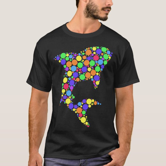 Polka Dot Shark Internationell Dot Day T Shirt (Framsida)