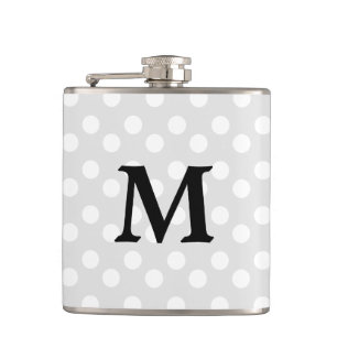 Polka Dot Silver Grått Monogram Elegant Hip-kolv Fickplunta