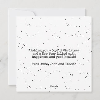 Polka Dot Simple Black White-minimalistisk jul Julkort
