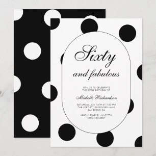 Polka Dot Sixty och fantastiskt 60-årsfirande Inbjudningar
