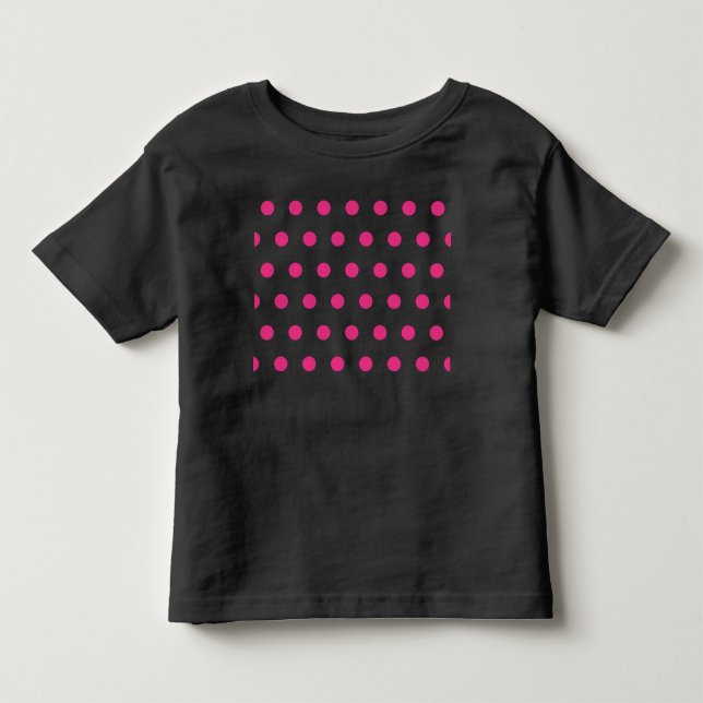 Polka Dot Småbarn mellan och Shirt (Black & Neon R T (Framsida)