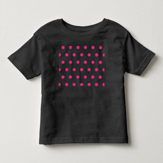 Polka Dot Småbarn mellan och Shirt (Black & Neon R T (Framsida)