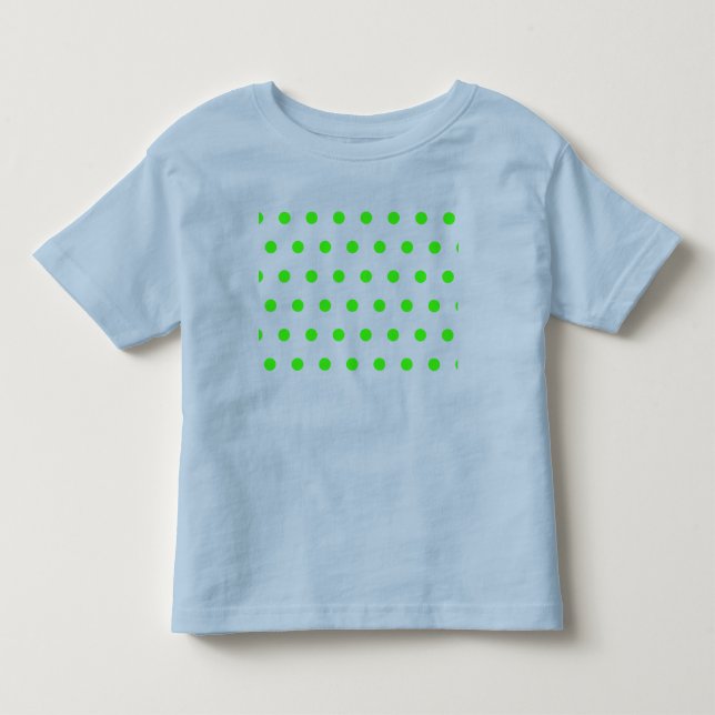 Polka Dot Småbarn-Shirt (Blue & Lime Green) T Shirt (Framsida)