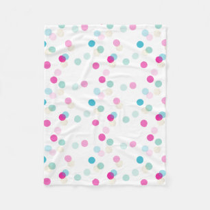 POLKA DOT söt mönster rosa aqua girl plantskola Fleecefilt