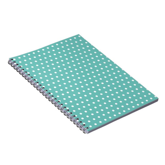 Polka Dot Spiral bärbar dator (Aqua & White) Anteckningsbok (Högra Sidan)