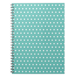 Polka Dot Spiral bärbar dator (Aqua & White) Anteckningsbok