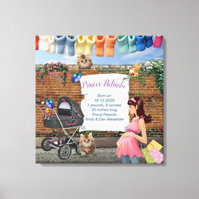 Polka-dot Street Art Scene Canvastryck (Framsida)