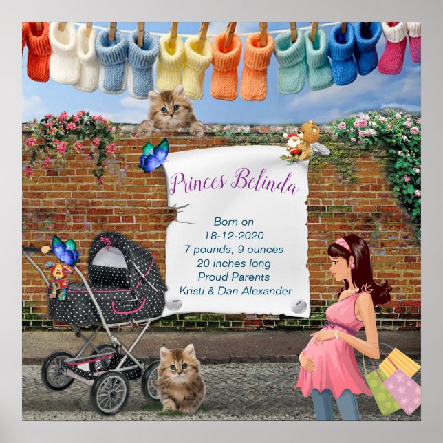 Polka-Dot Street Scene Art Poster (Framsidan)