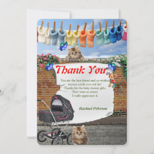 Polka-Dot Street Scene & Kittens Tack Kort
