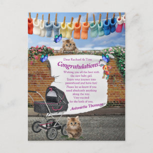 Polka-Dot Street Scene & Kittens Vykort