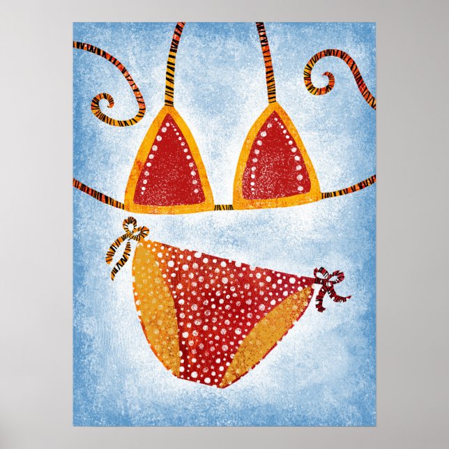 Polka Dot String Bikini Poster väggkonst (Framsidan)
