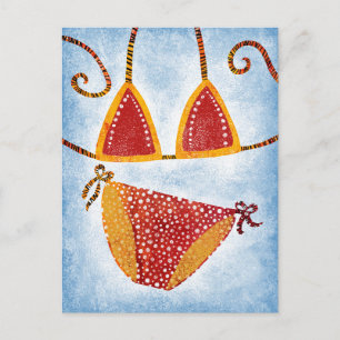 Polka Dot String Bikini vykort
