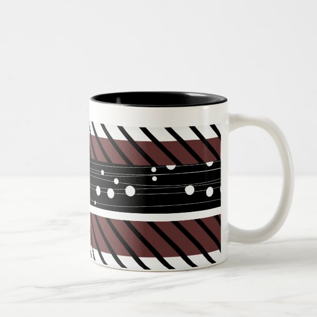Polka Dot, stripe, Retro mönster-kaffe mugg (Höger)