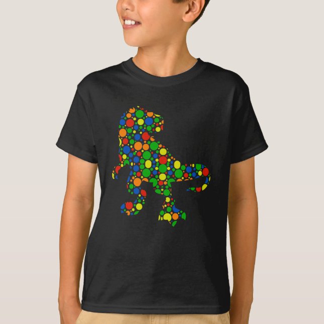 Polka Dot T Rex Dinosaur 15 september Dot Day T Shirt (Framsida)