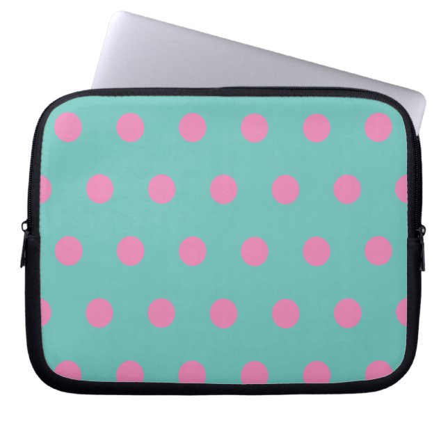Polka Dot Tablet Fodral (Aqua & Rosa) (Framsidan)