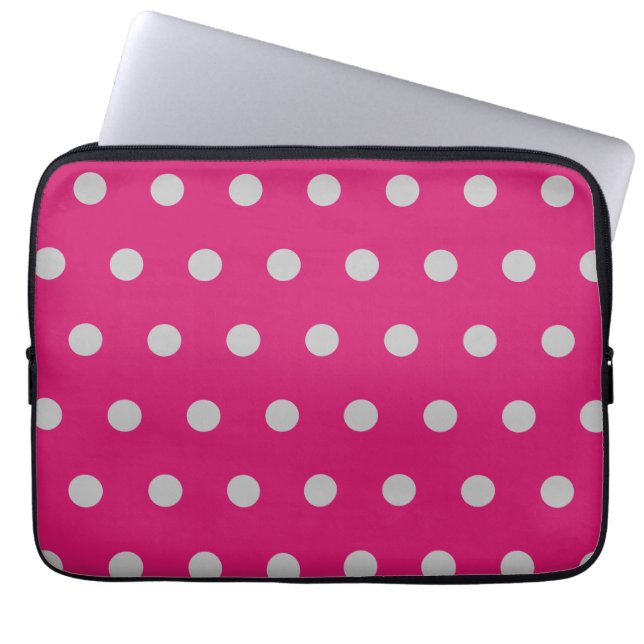 Polka Dot Tablet Fodral (Shock rosa & Grått) (Framsidan)