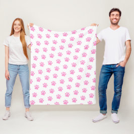 Polka Dot Tass avtryck på White Fleecefilt