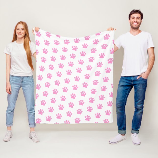 Polka Dot Tass avtryck på White Fleecefilt (På plats)